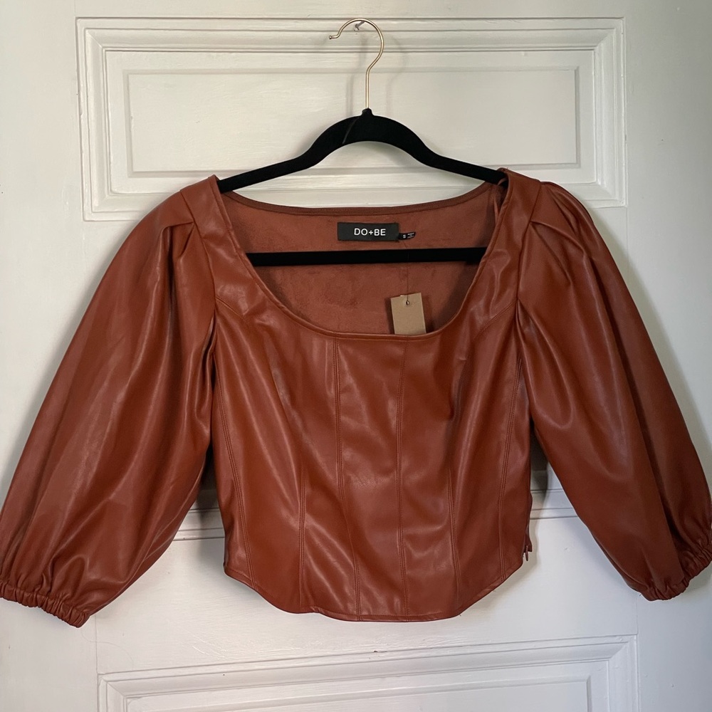 DO+BE Cognac Bohemian Crop Top